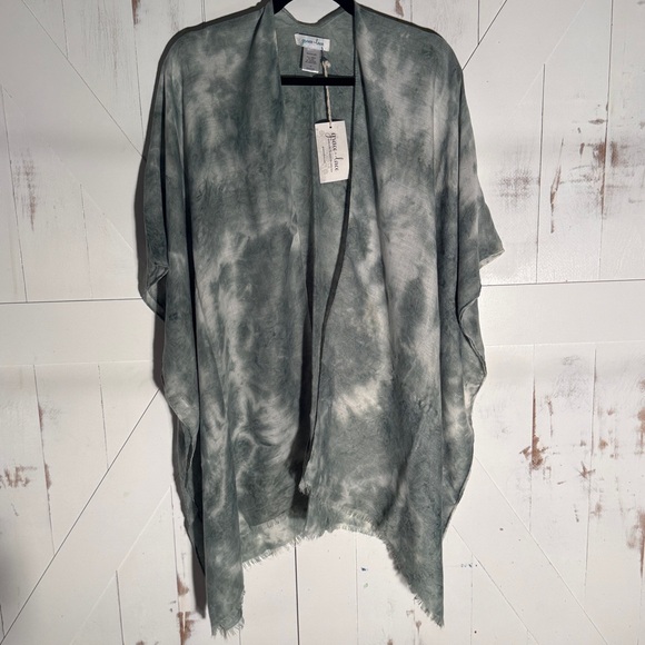 Grace & Lace Accessories - Green Tie Dye Lightweight Kimono/Wrap
